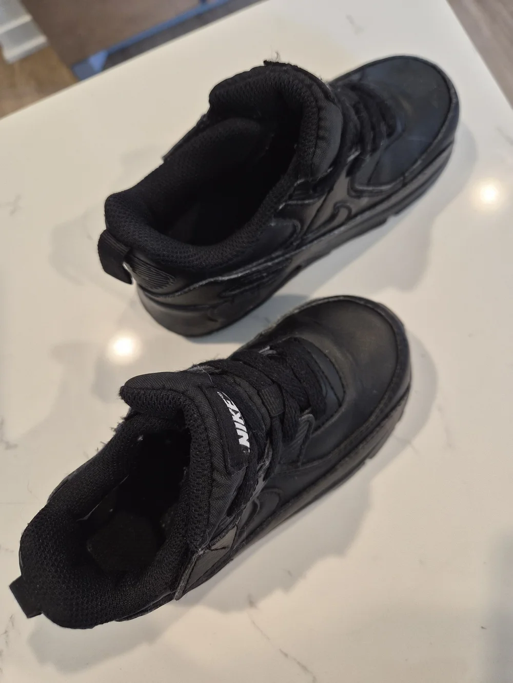 Nike Kids' Black Leather Sneakers
